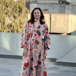 Cream Base Premium Velvet Cotton Gown