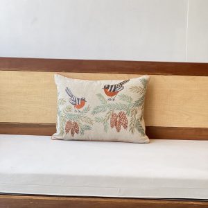 Bird Cotton Embroidery Cushion (14 x 20 inch)