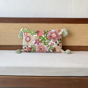 Floral Cotton Embroidery Cushion (13 x 20 inch)