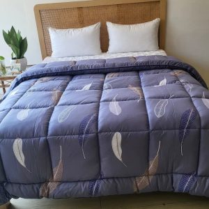 Feather Print Winter Cotton Silk Quilt (90 x 100 inch)