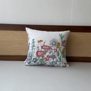 Botanical Cotton Embroidery Cushion (18 x 18 inch)