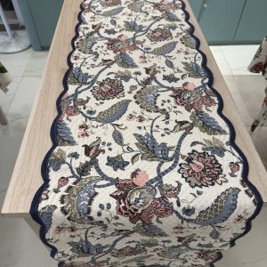 Blue Leaves Reversible Quilted Table Runner