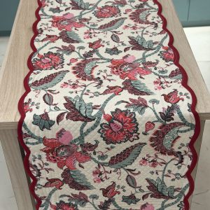 Red Leaves Reversible Quilted Table Runner